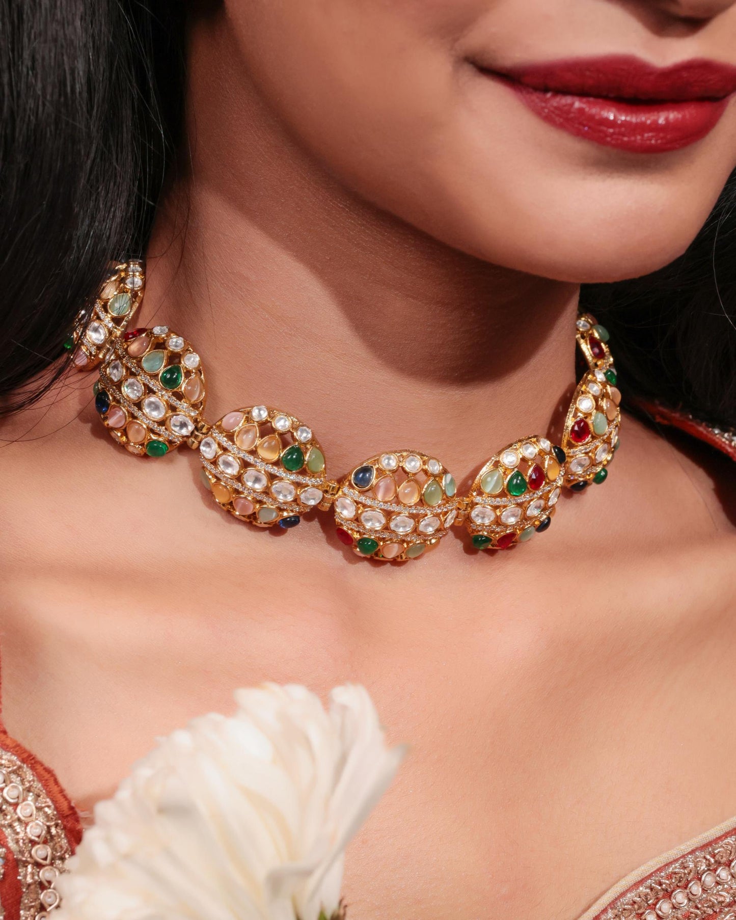 Multicolor Kundan Choker Necklace