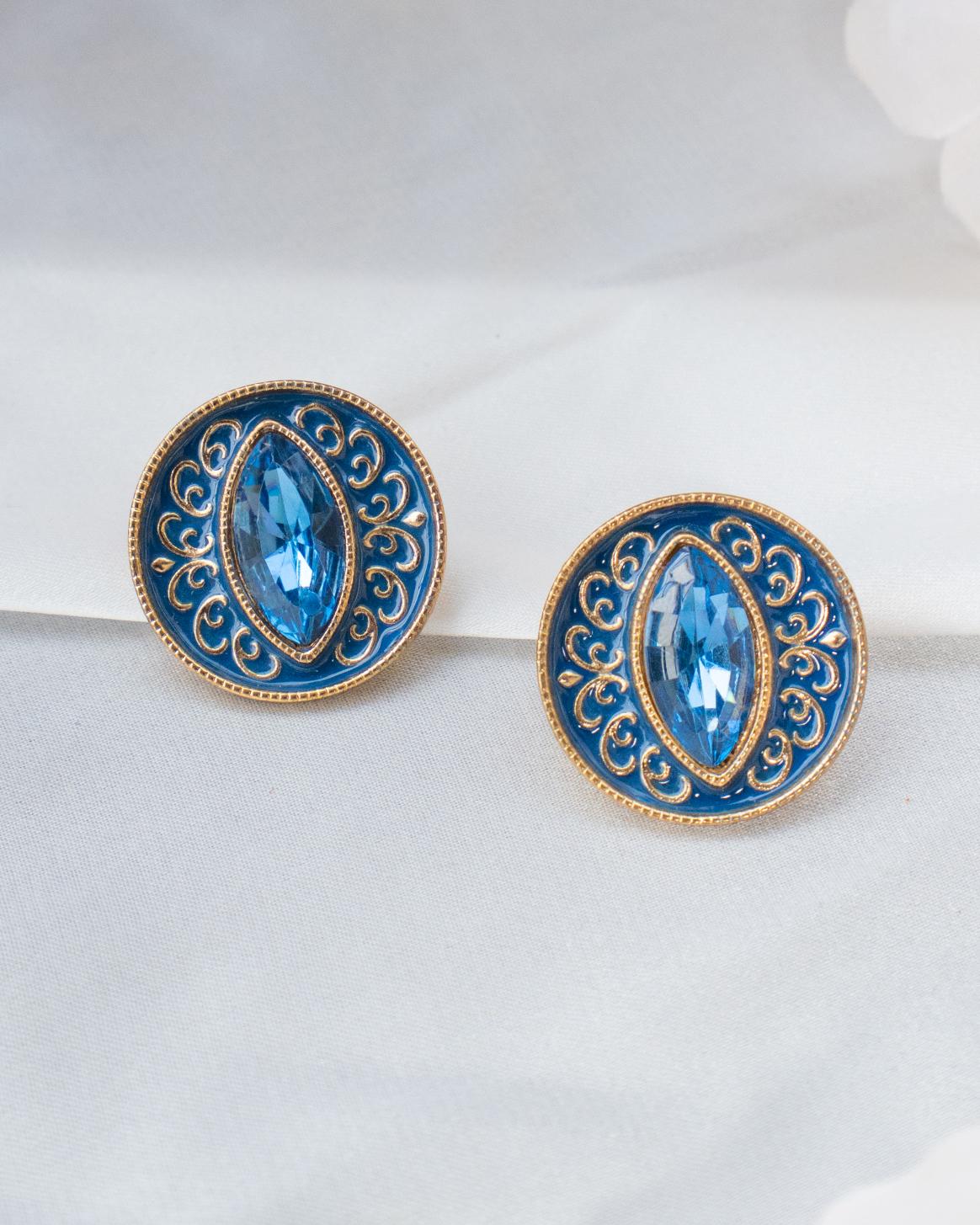 Blue Evil Eye Studs