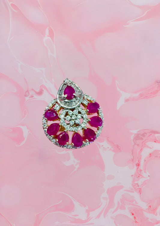 Exquisite AD & Ruby Statement Ring – A Touch of Royalty