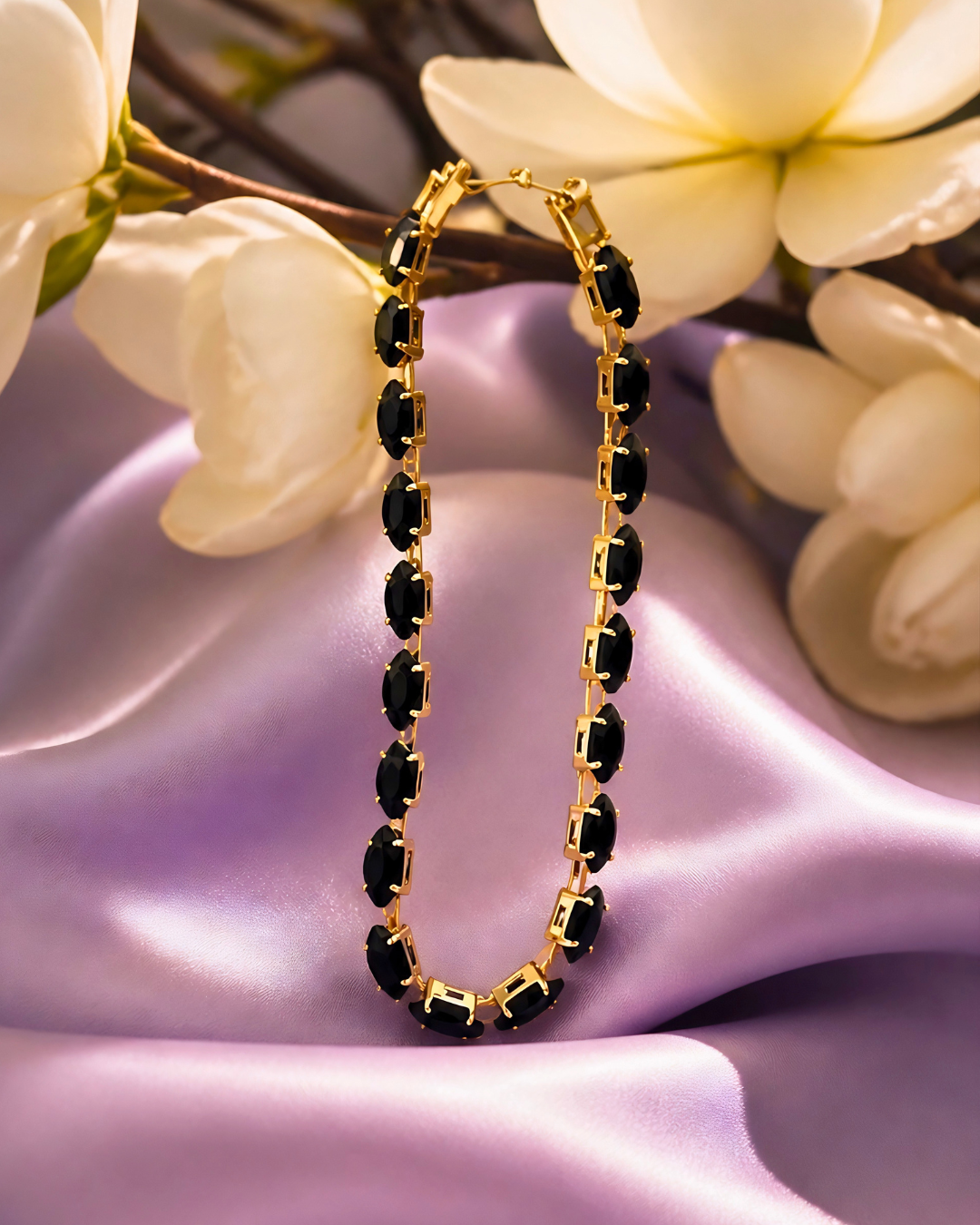 Oval Shaped Black Anti-Tarnish Bracelet