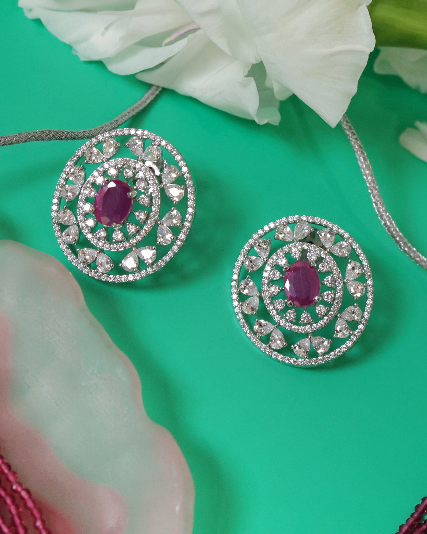 Elegant Ruby Beaded Choker Set – A Timeless Statement Piece