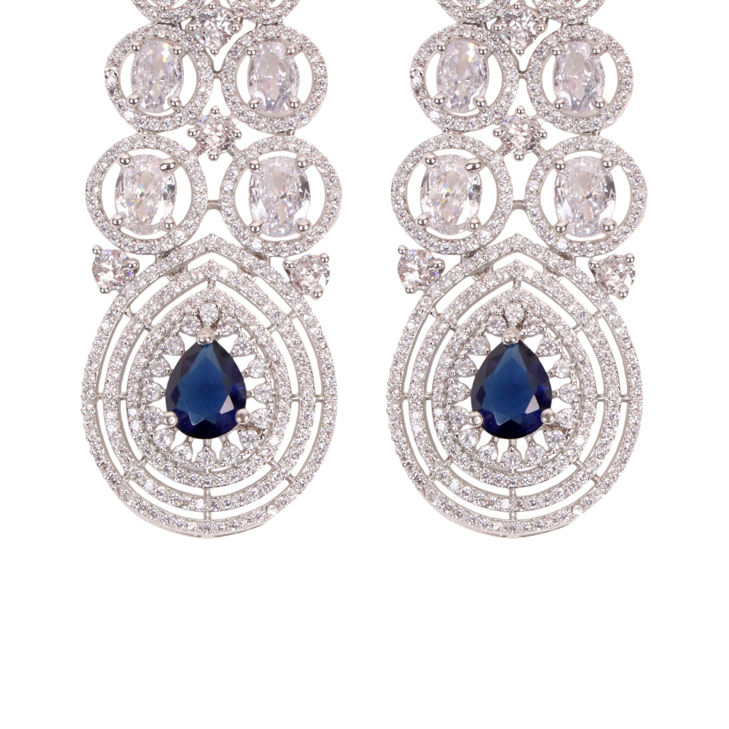 Majestic Sparkle β The Ultimate American Diamond & Sapphire Earrings!