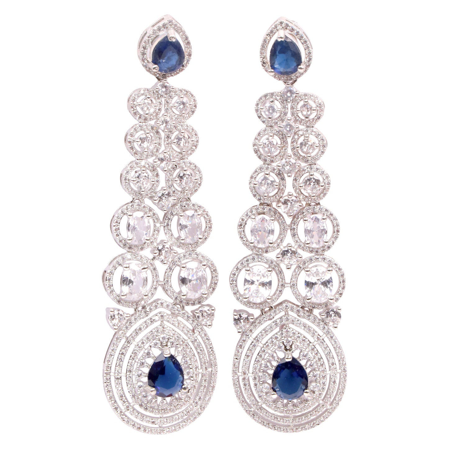 Majestic Sparkle β The Ultimate American Diamond & Sapphire Earrings!