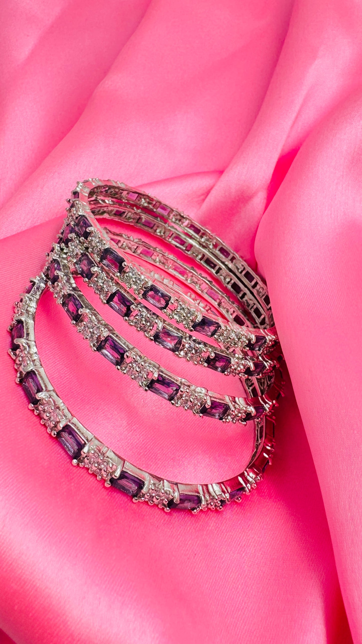 Royal Amethyst Bangle Set of four-Size-26