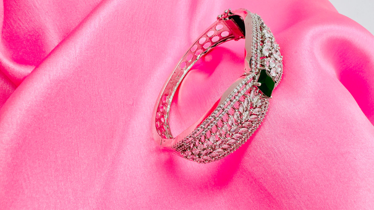 American Diamond & Emerald Glam Bracelet