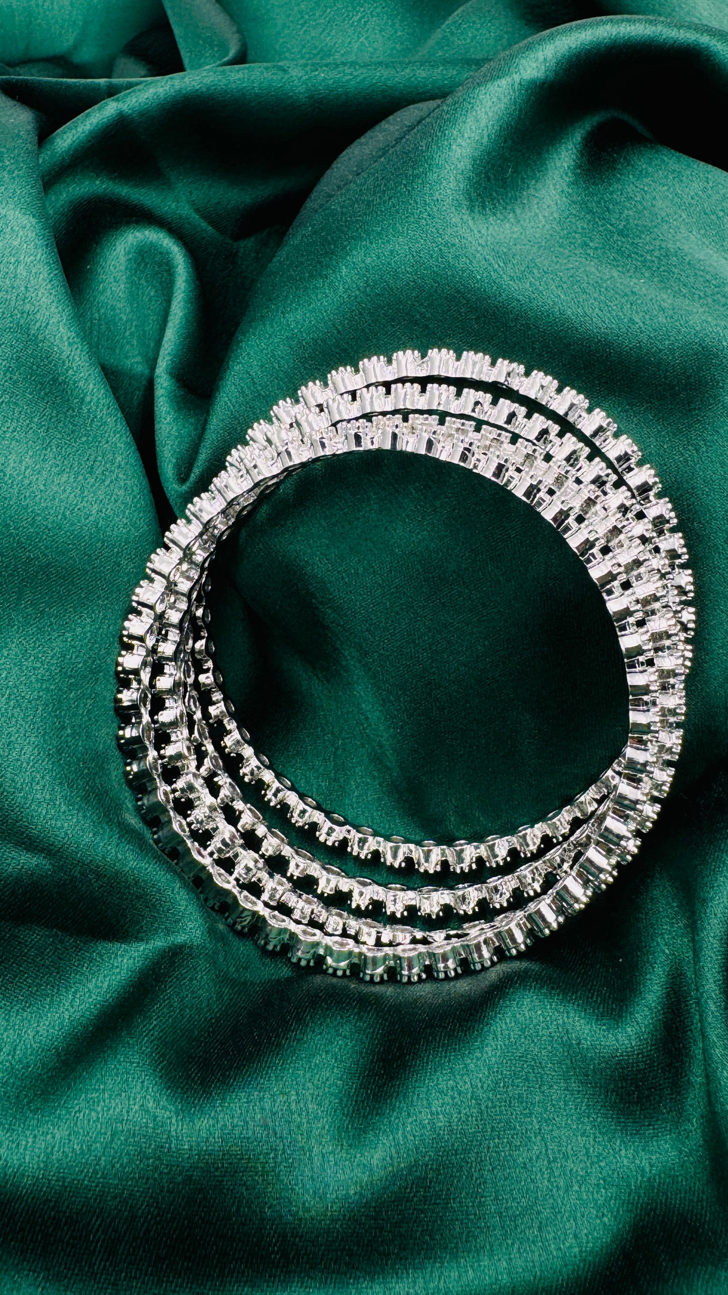 Dazzling American Diamond Bangle Set of Four - Size - 26