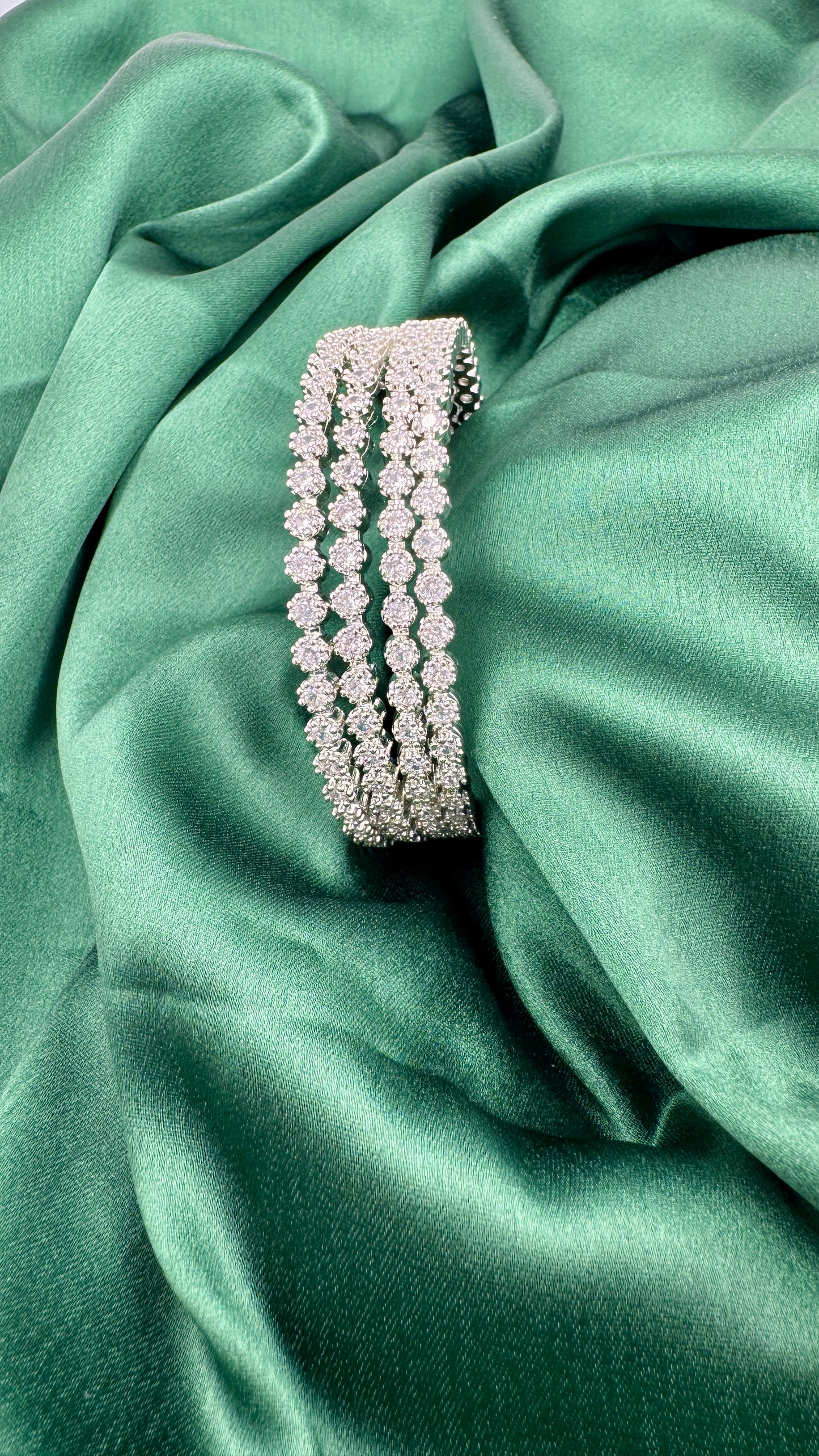 Dazzling American Diamond Bangle Set of Four - Size - 26