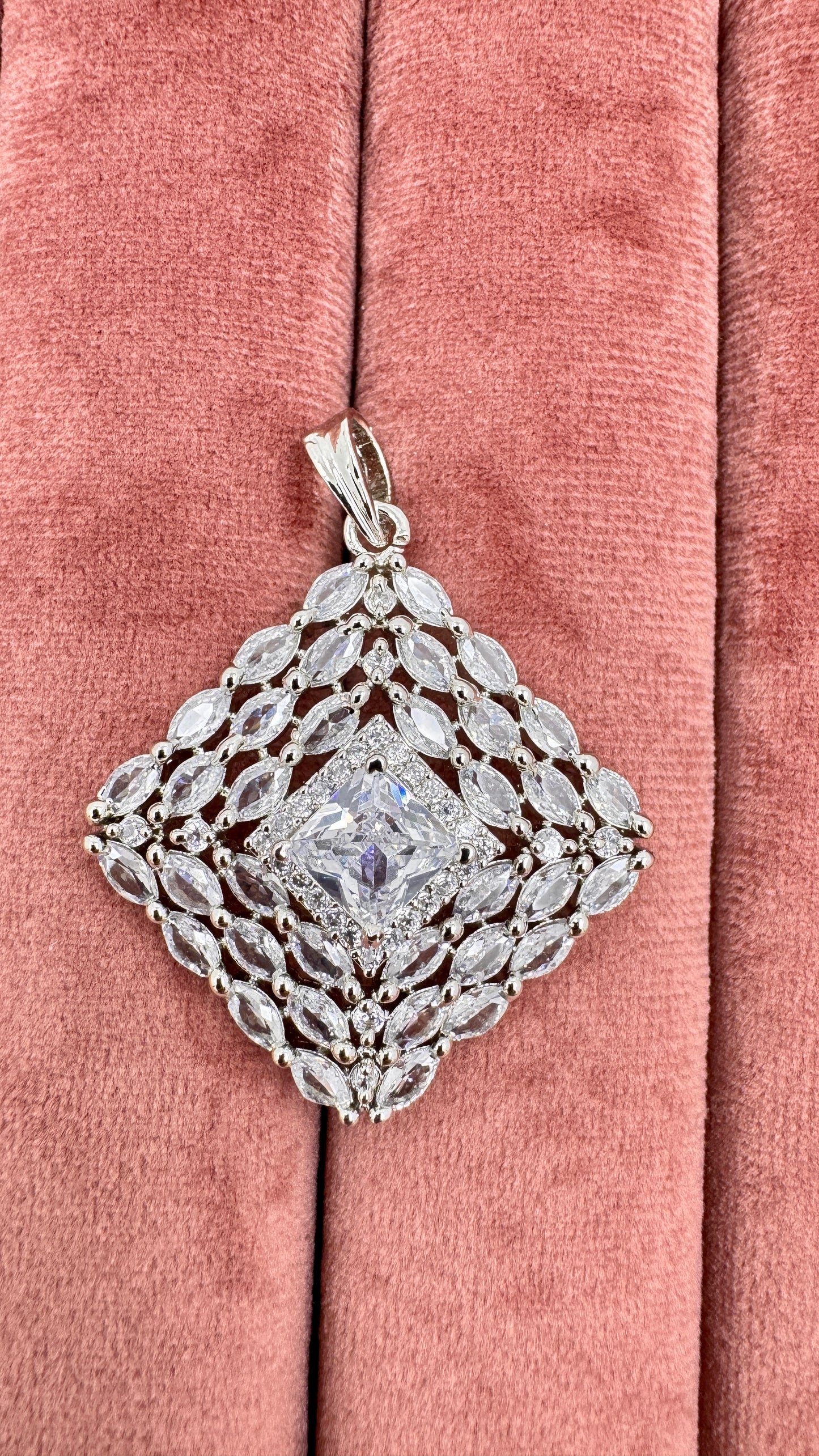 Royal Radiance American Diamond Pendant Set