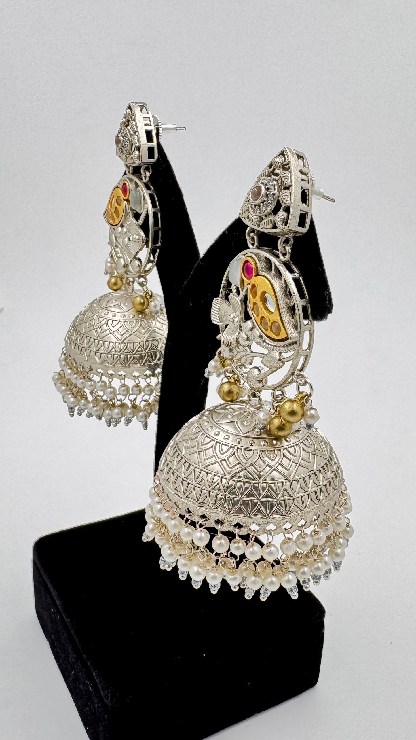 Elegant Parrot Motif Jhumka Earrings