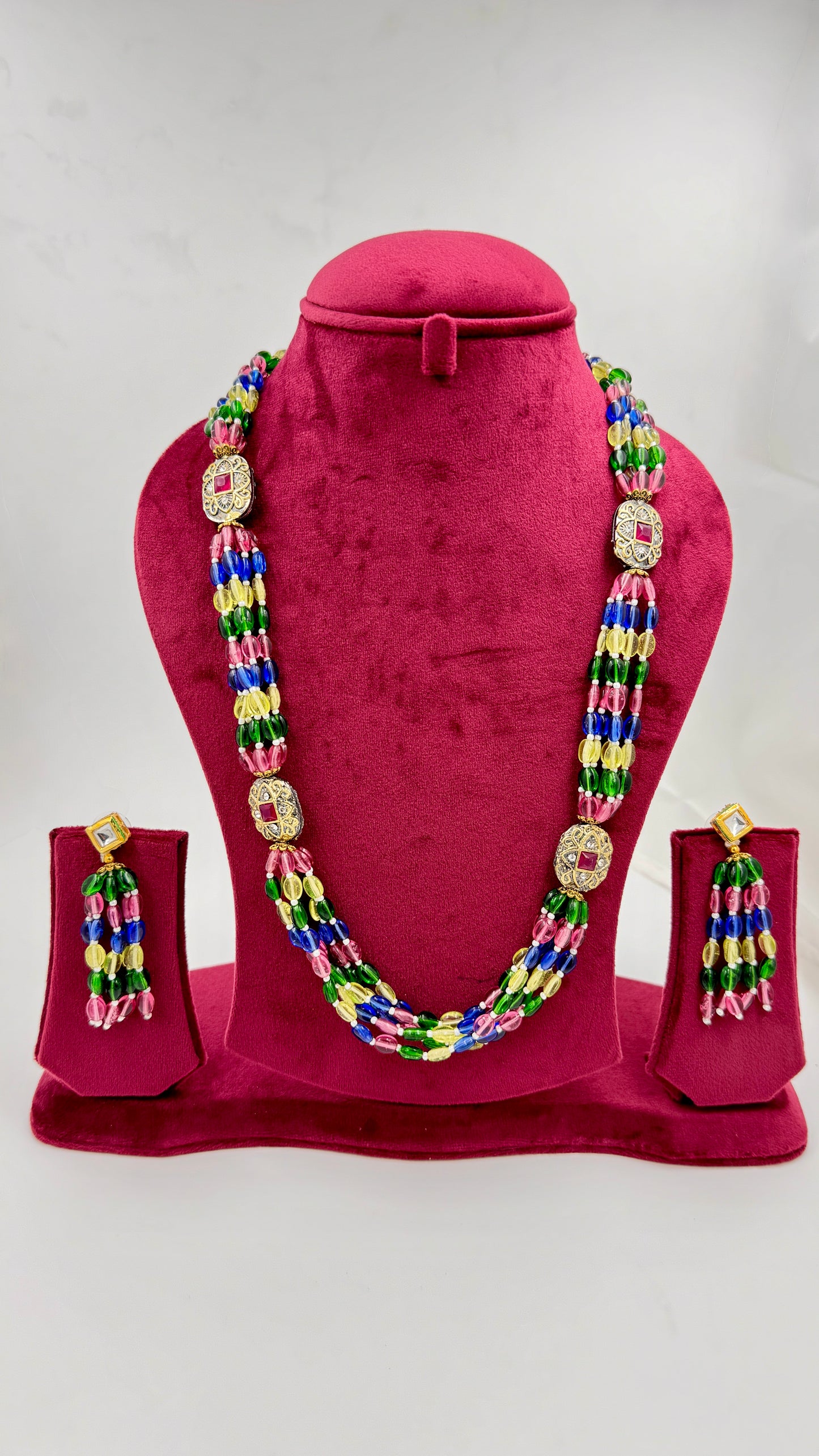 Regal Multicolor Beaded Necklace Set