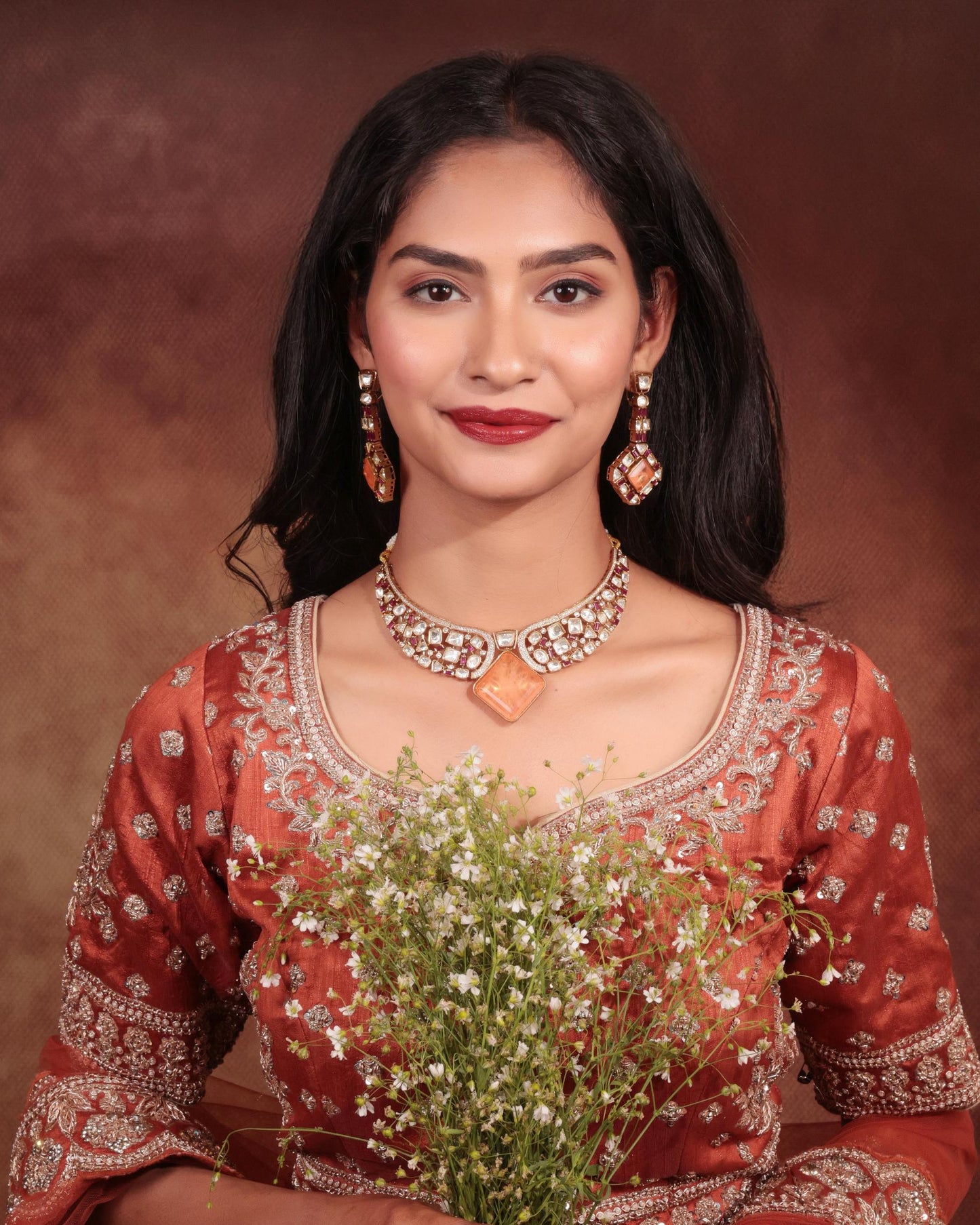 Regal Polki & Gemstone Choker Set
