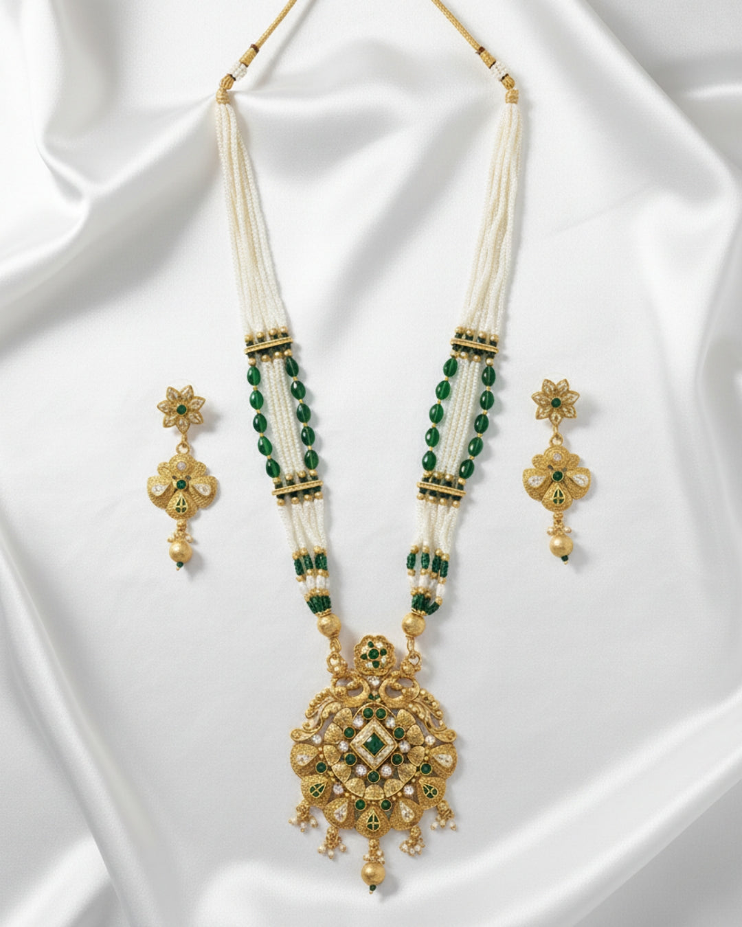 Antique Beaded Lakshmi Pendant Set