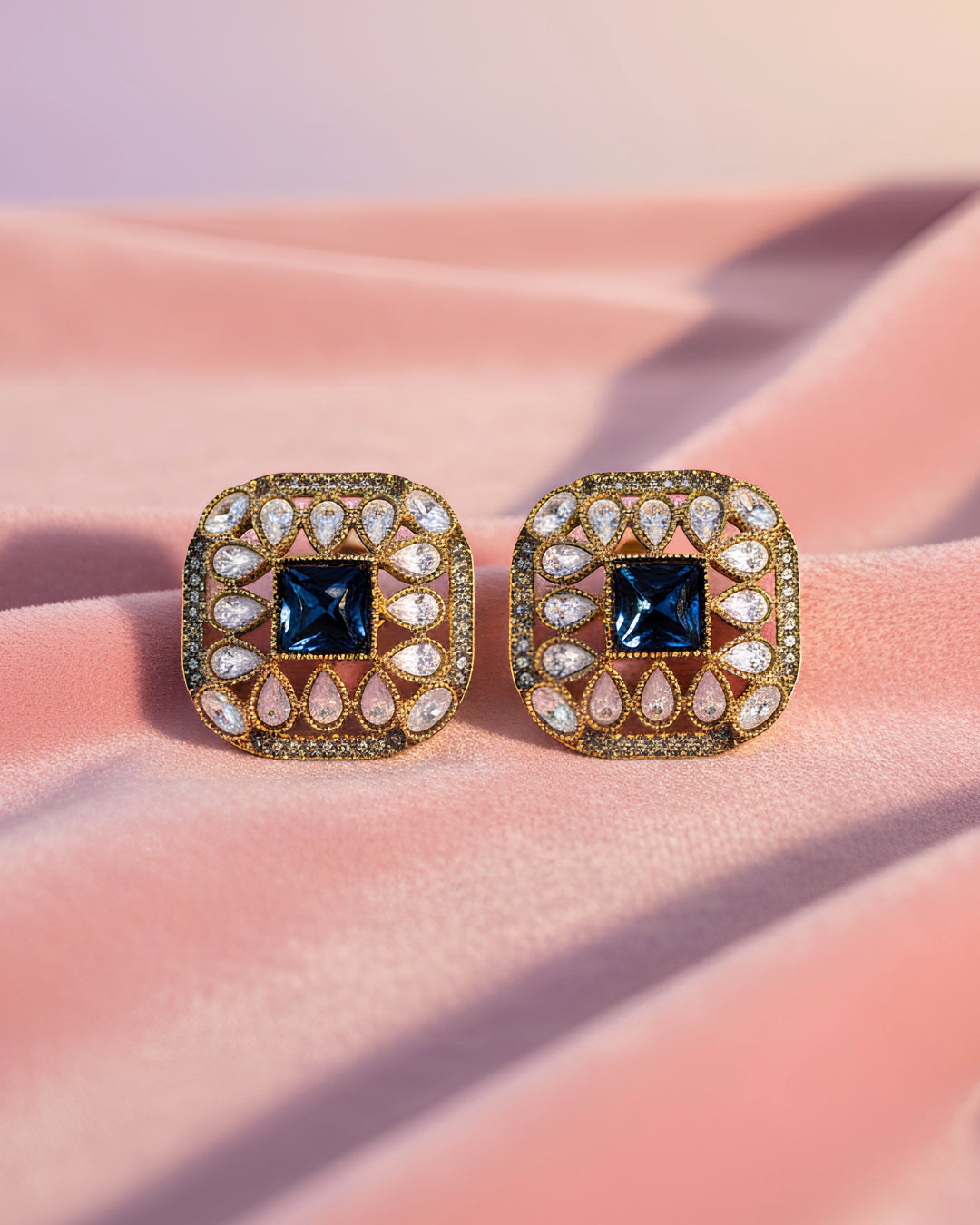 Art Deco Moissanite Stud Earrings