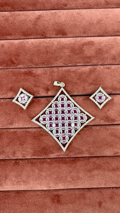 Majestic Ruby & Diamond Pendant Set