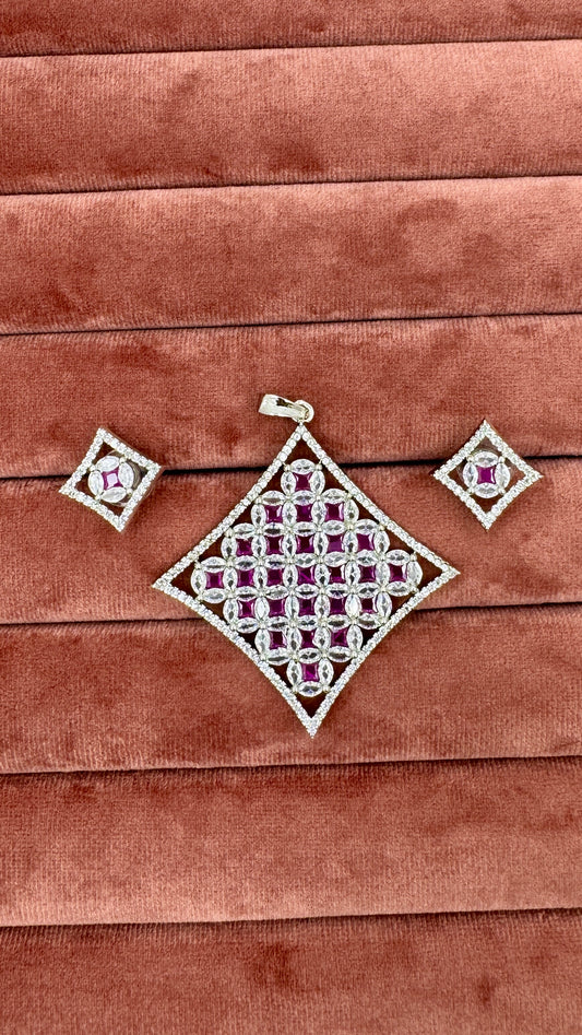 Majestic Ruby & Diamond Pendant Set
