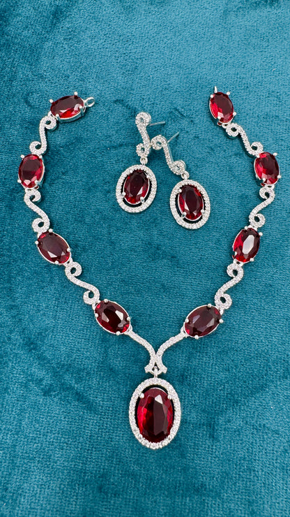 Royal Scarlet Ruby Necklace Set