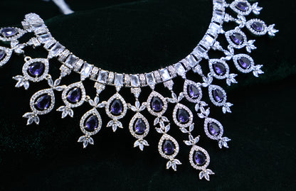 AD Dropping Necklace – A Symphony of Sparkle & Elegance 💎💜💚
