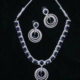 AD Necklace Set – Elegant Simplicity with a Statement Pendant 💙✨