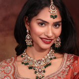 Royal Kundan & Green Bead Choker Set
