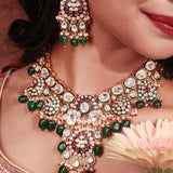 Royal Kundan & Green Bead Choker Set