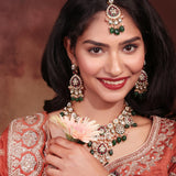 Royal Kundan & Green Bead Choker Set