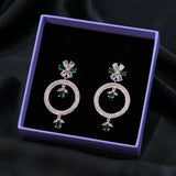 Golden Earrings – A Dazzling Fusion of AD & Emerald