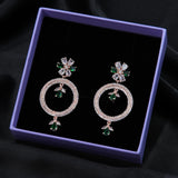 Golden Earrings – A Dazzling Fusion of AD & Emerald