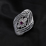 Elegant AD Pendant Set with Ruby Accent