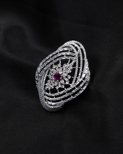 Elegant AD Pendant Set with Ruby Accent