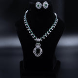 Exquisite Green Emerald AD Necklace – A Timeless Statement