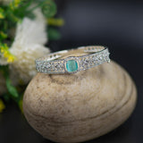 Elegant AD Bracelet with Aqua Green Stone