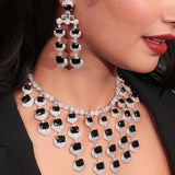 Luxurious Diamond & Black Onyx Necklace Set