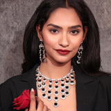 Luxurious Diamond & Black Onyx Necklace Set