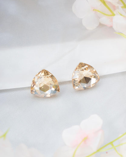 Golden-Copper Mixed Studs with Diamond-Cut Stones