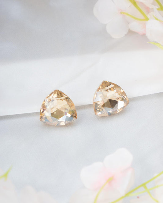 Golden-Copper Mixed Studs with Diamond-Cut Stones