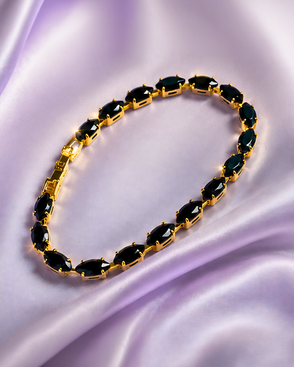 Oval Shaped Black Anti-Tarnish Bracelet