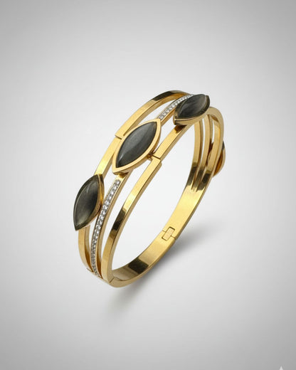 Black Leaf Pattern Anti-Tarnish Bracelet