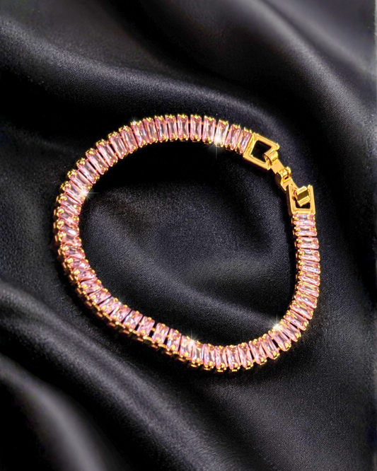 Baby Pink American Diamond Anti-Tarnish Bracelet