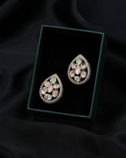 Pastel Kundan Stud Earrings