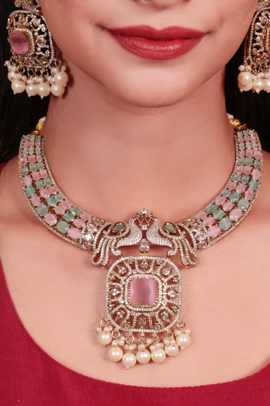 Moissanite Polki Necklace – A Regal Statement of Elegance