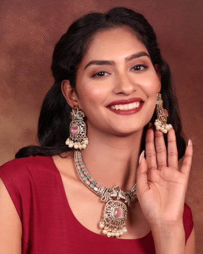 Moissanite Polki Necklace – A Regal Statement of Elegance