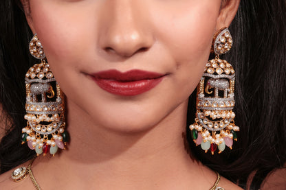 Elephant Motif Jhumka Earrings – A Majestic Blend of Tradition & Elegance