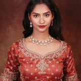 Exquisite Kundan & Moissanite Necklace Set – A Timeless Masterpiece