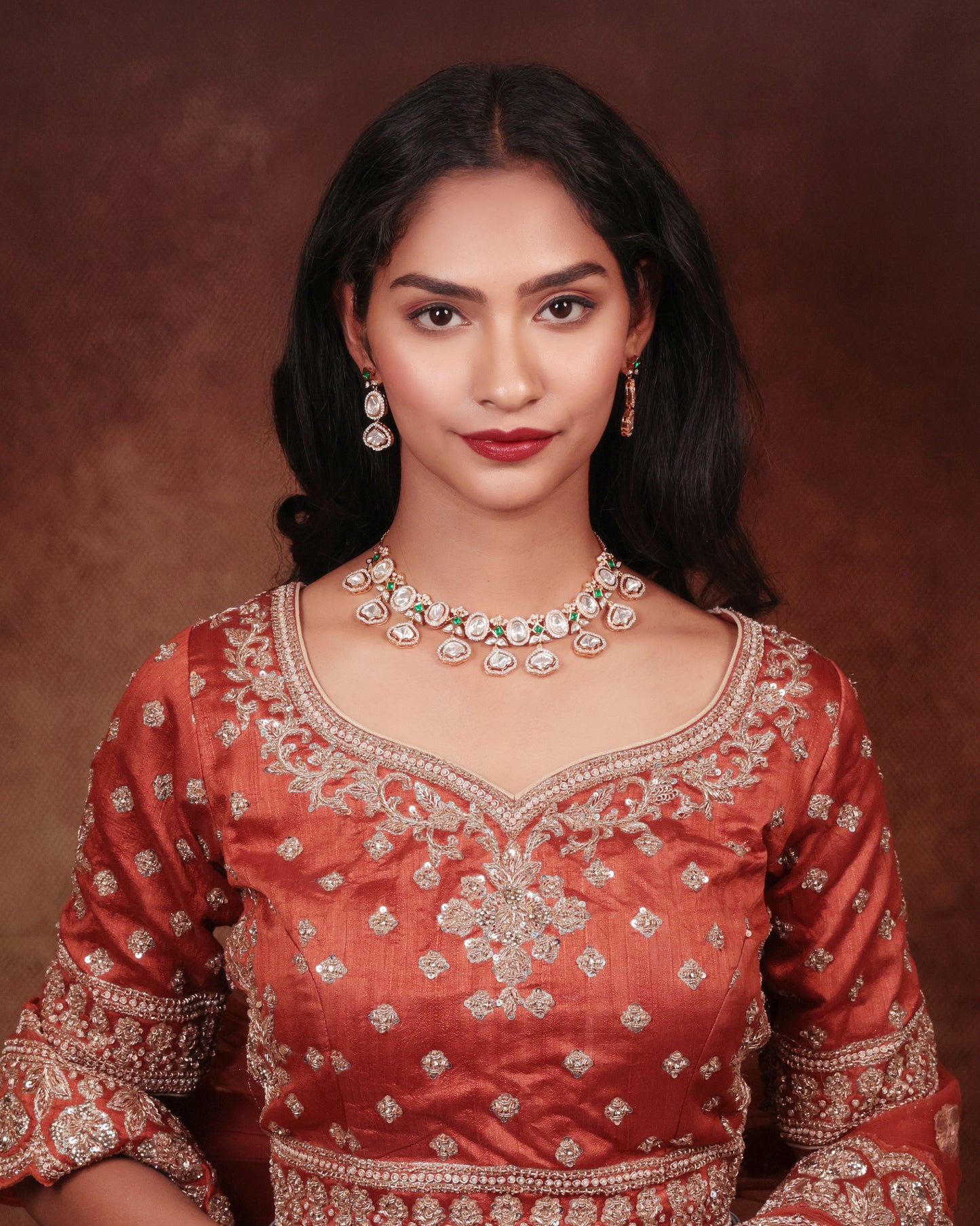 Exquisite Kundan & Moissanite Necklace Set – A Timeless Masterpiece