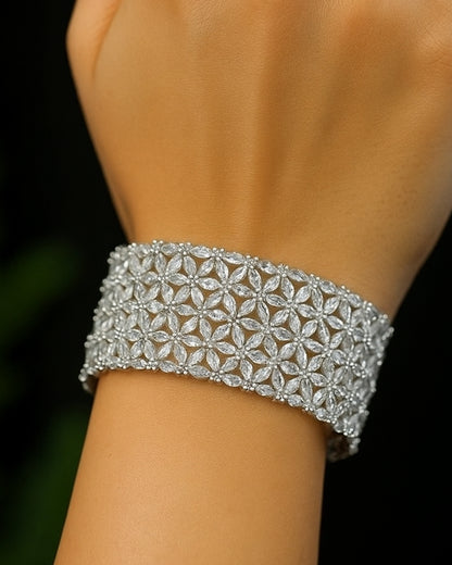 Symmetrical Floral Design AD Bracelet