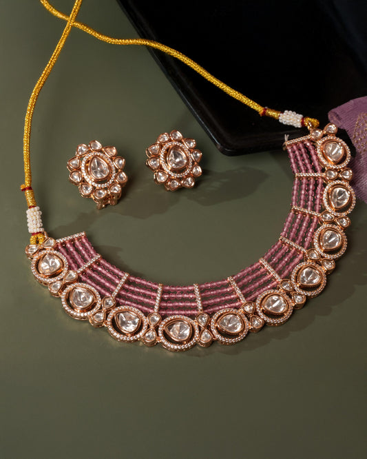 Exquisite Kundan & Moissanite Necklace Set