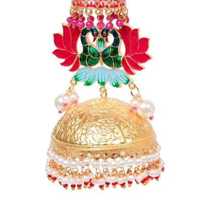 Traditional Meenakari Jhumka Earrings