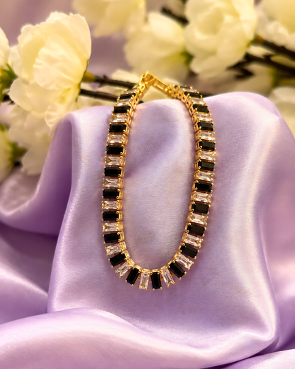 Black & White American Diamond Anti-Tarnish Bracelet