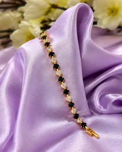 Diamond Shaped Black & White Anti-Tarnish Bracelet