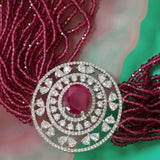 Elegant Ruby Beaded Choker Set – A Timeless Statement Piece